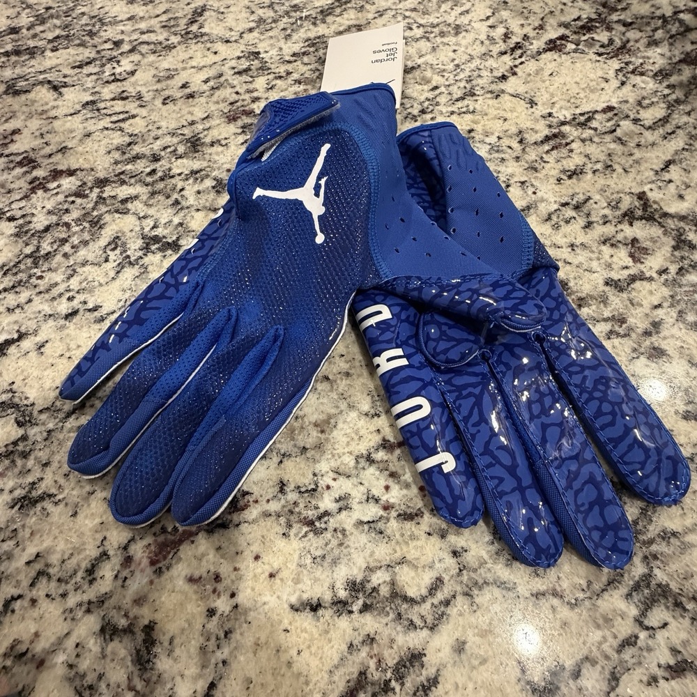 Nike Air Jordan Vapor Jet 7.0 Football Gloves Receiver Size 2XL University Blue
